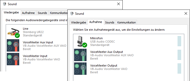 Windows sound devices