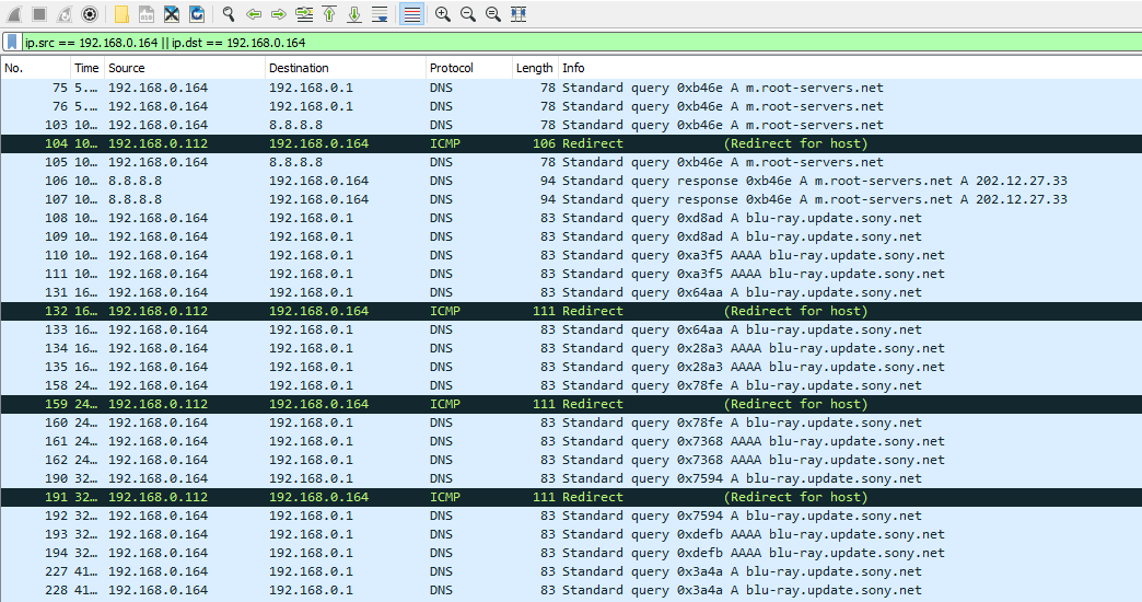 Wireshark filtered traffic for HT-XT2 after MITM